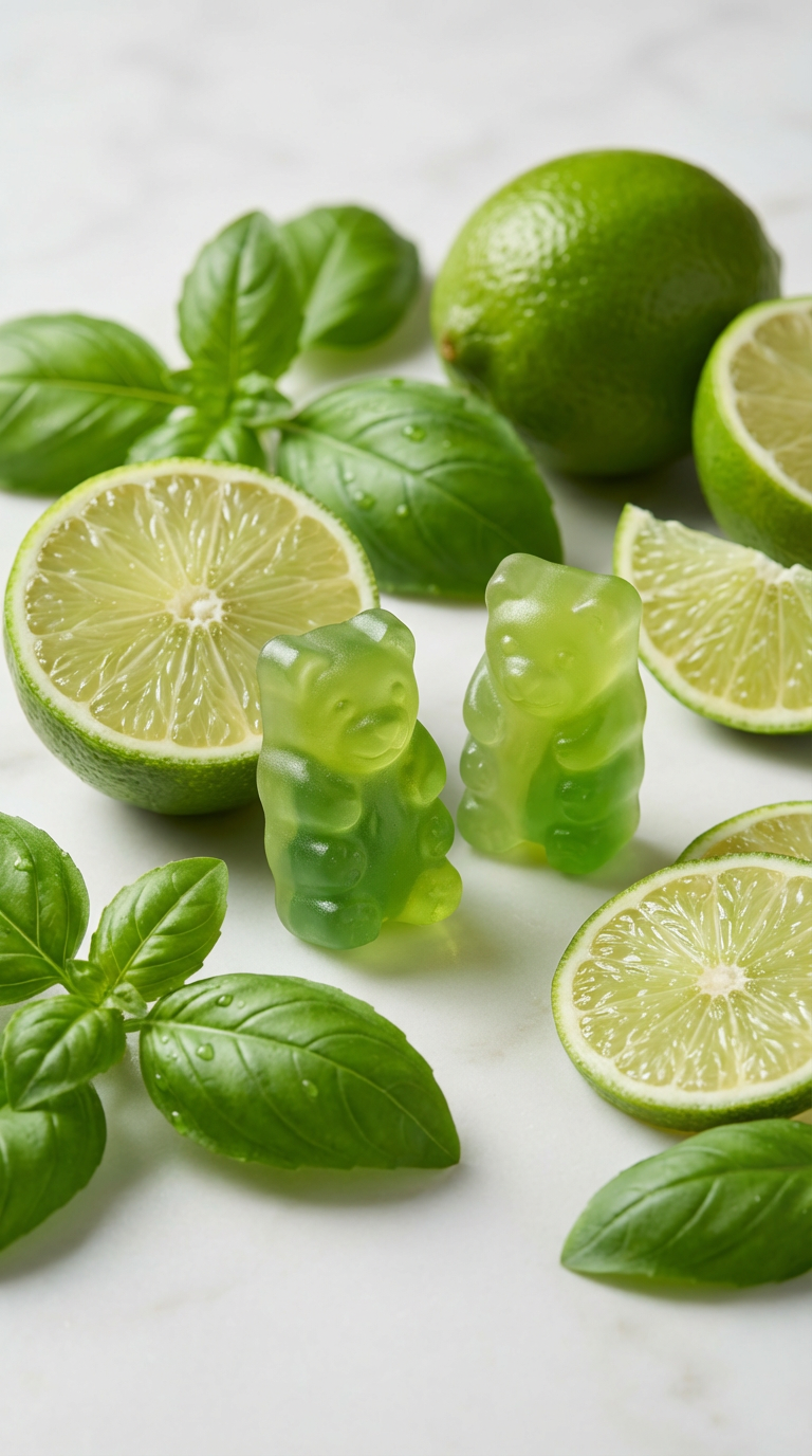 Vegane Basilikum Limette Fruchtgummi Premium