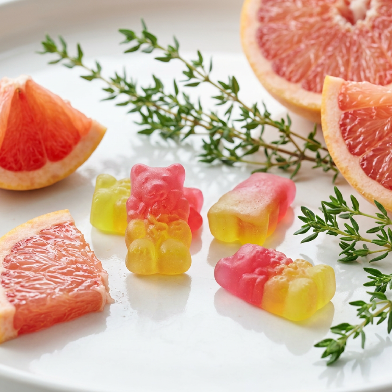 Vegane Gummibärchen mit Thymian und Grapefruit
