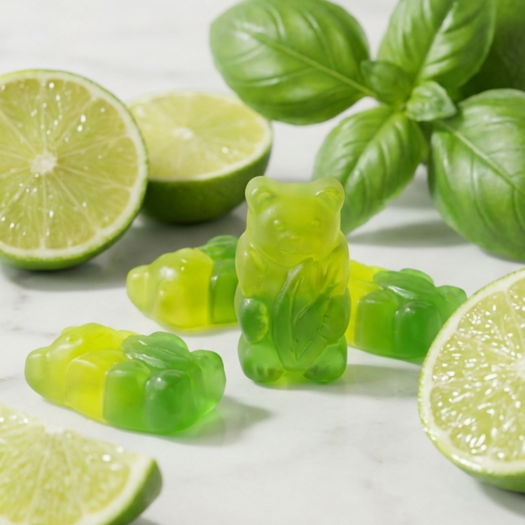 Vegane Basilikum Limette Fruchtgummi Premium